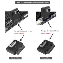 Load image into Gallery viewer, COMeap USB 3.2 Gen 1 to USB 3.2 Gen 2 Header Adapter, USB 3.1 Type-E Key-A to USB 3.0 20 Pin Header Converter for Type C Motherboard (Reverse Type)
