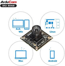 Load image into Gallery viewer, Arducam 1080P USB Camera Module, Low Light Low Distortion Lightburn Camera, 2MP CMOS IMX323 Mini UVC USB2.0 Webcam Board with 83°(D) M12 Lens, 3.3ft/1m Cable for Windows, Linux, Android, and Mac OS
