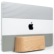 Load image into Gallery viewer, COREMINDED Adjustable Vertical Laptop Stand for Desk, Wooden Laptop Holder, MacBook Pro Stand, Wood Mac Air Dock (Solid Oak)
