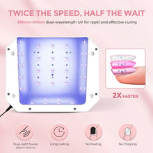Load image into Gallery viewer, Lavinda 54W Corded UV LED Nail Lamp for Gel Nails - Plug-in Professional Nail Dryer with Fast Curing, 4 Timers, Touch Screen, Compatible with All Gel Polishes (White)
