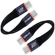 Load image into Gallery viewer, COMeap Short USB C Cable, 40Gbps USB4 4 Inch Support 100W PD Fast Charging, 8K Display, Thunderbolt 4/3 Interface, Flat USB C to USB C for Steam Deck, ROG Ally, Laptop, Tablet, Phone (2-Pack
