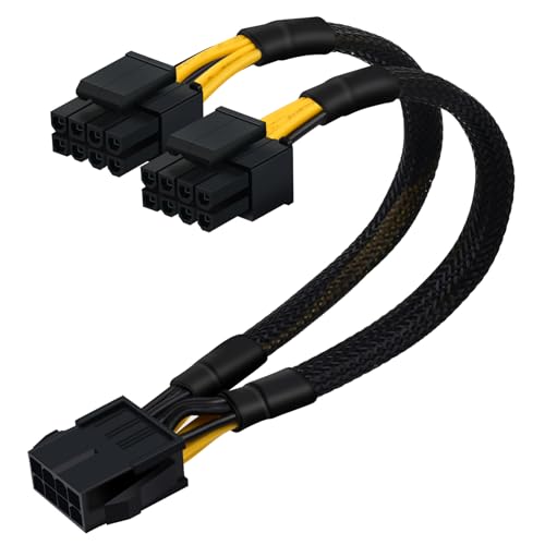 COMeap CPU 8 Pin Splitter, Female to Male Power Supply EPS Converter Adapter Extension Sleeved Cable for Motherboard 9.5-inch(24cm)