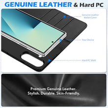 Load image into Gallery viewer, SHIELDON Case for Galaxy Z Fold7 8.0&quot;, Genuine Leather Wallet Case, RFID Blocking Card Slot, Kickstand, Magnetic Closure Protective Case Compatible with Galaxy Z Fold 7 2025 - Black
