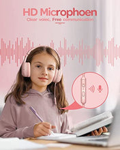 Load image into Gallery viewer, Kids Headphones with Microphone Foldable Stereo Tangle-Free 3.5mm Jack Wired Cord On-Ear Headset for Children/Teens/Boys/Girls/Smartphones/School/Kindle/Airplane Travel/Plane/Tablet (Pink)
