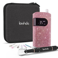 Load image into Gallery viewer, Professional Nail Drill Machine, Lavinda 35000RPM Electric Nail File for Acrylic Gel Nails, Cordless Portable Nail Drill Kit with Coreless Motor, Manicure Pedicure Shape Tools (Diamond, Pink)

