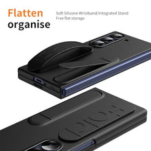 Load image into Gallery viewer, XIMAND for Samsung Galaxy Z Fold 7 Protect Case with Wristband Stand,Bulit-in Screen &amp; Lens Protection Shockproof Full Body Drop Fall Protection.(Black)
