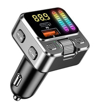 Load image into Gallery viewer, Bluetooth 5.3 Car Adapter with FM Transmitter &amp; 42W PD Fast Charging, Wireless AUX/USB Music Receiver, Hands-Free Calls, Beat Sync LED Lights for Car Stereo, Compatible with All 12V-24V Vehicles
