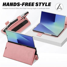 Load image into Gallery viewer, TUCCH Wallet Case for Galaxy Z Fold7, Shockproof Magnetic PU Leather Cover with [RFID Blocking] Kickstand [4 Card Slots], PC Inner Case Compatible with Galaxy Z Fold 7 (8.0&quot;) 2025 5G, Rose Gold
