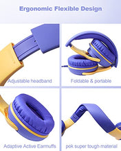 Load image into Gallery viewer, Kids Headphones Wired with Microphone for ipad Computer Laptop for Boys Girls Volume Limit Foldable Over Ear Headset for School 3.5mm Jack
