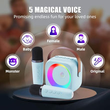 Load image into Gallery viewer, ZERFUN Mini Karaoke Machine for Kids Adults, Karaoke Microphone Wireless Microphones Rechargeable with Bluetooth Speaker, Girls Boys Kids Birthday Christmas Toys Gifts Presents, Blue
