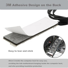 Load image into Gallery viewer, COMeap 9 Pin USB Header Splitter with SATA Power Cable, Motherboard 9Pin USB 2.0 Header 1 to 4 Ports Internal USB Hub Extension Adapter for CPU, WiFi Receiver, Cooling Fan, and RGB Light
