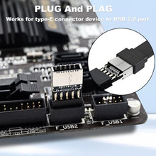 Load image into Gallery viewer, COMeap USB 2.0 to USB 3.2 Gen 1 Header Adapter for Mainboard with Type E Key-A Female Front Panel Socket to 9 Pin Header Internal Conversion Adapter
