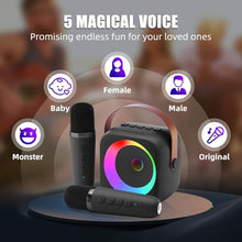 Load image into Gallery viewer, ZERFUN Mini Karaoke Machine Microphone for Kids Adults, Wireless Microphones Rechargeable with Bluetooth Speaker, Toys Gifts Presents for Girls Boys Toddler Birthday Christmas, Black
