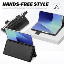 Load image into Gallery viewer, TUCCH Wallet Case for Galaxy Z Fold7 2025, PU Leather Folio Cover with Kickstand RFID Blocking [4 Card Slots] Magnetic Shock-Absorbent PC Shell Compatible with Galaxy Z Fold 7 (8.0&quot;) 5G, Black
