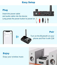 Load image into Gallery viewer, KAIY Bluetooth 5.3 Receiver for Home Stereo, Optical Low Latency &amp; HD Music Audio Bluetooth to RCA Adapter for Stereo/Speakers/Wired Speakers/Home Audio Music Streaming Stereo System, Support AUX/USB
