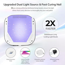 Load image into Gallery viewer, UV Light for Nails, Lavinda UV Nail Lamp 54W Rechargeable Nail Dryer Gel Polish Light with Large Touch Display, Professional Fast Curing Lamp with 4 Timer Setting Auto Sensor for Salon &amp; Home
