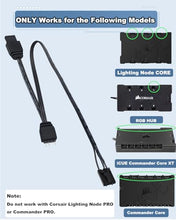 Load image into Gallery viewer, COMeap 4 pin ARGB Adapter for Corsair Commander Core XT? Commander Core, Lighting Node Core and RGB Fan Hub?1 to 2 ARGB Splitter Extension Cable Connect to 5V 3-Pin ARGB Devices 6.5 Inch
