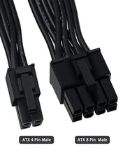 Load image into Gallery viewer, COMeap 8 Pin to 4 Pin CPU Power Adapter, CPU 8 Pin ATX 4 Pin Male Converter Extension Cable for Motherboard 9.5-inch(24cm)

