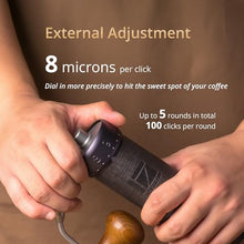 Load image into Gallery viewer, 1Zpresso J-Ultra Manual Coffee Grinder Iron Gray, Conical Burr, Foldable Handle, Magnet Catch Cup Capacity 40g, Numerical Adjustable Finely Setting, Faster Grinding Efficiency ideal for Espresso
