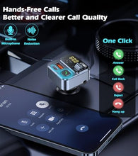 Load image into Gallery viewer, KAIY FM Transmitter Bluetooth Car Adapter, Car Radio Bluetooth Transmitter HandsFree Calling Music Player, FM Radio Adapter 42W Type-C Fast Charging, Support USB Drive
