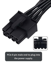 Load image into Gallery viewer, COMeap PCIE Cable for EVGA, PCIe 8 Pin Male to Dual PCIe 8 Pin (6+2) Male GPU Power Cable for EVGA Power Supply 25-inch(63cm) Black
