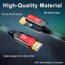Load image into Gallery viewer, DGHUMEN 65Ft Plenum Rated HDMI Cable(CMP), 8K 48Gbps Fiber Optic Ultra High Speed Long HDMI 2.1 Cord, in Wall Plenum-Rated Cable for Pipes, HDMI to HDMI, Male to Male - (65Ft-CMP)
