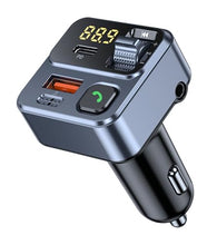 Load image into Gallery viewer, KAIY FM Transmitter Bluetooth Car Adapter, Car Radio Bluetooth Transmitter HandsFree Calling Music Player, FM Radio Adapter 42W Type-C Fast Charging, Support USB Drive
