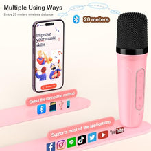 Load image into Gallery viewer, HWWR Karaoke Machine for Kids &amp; Adults, Mini Portable Bluetooth Speaker with Microphones, Home Party Karaoke Speaker Support SD Card/USB, Gift for Brithday, and Toys for Girls/Boys
