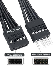 Load image into Gallery viewer, COMeap Front Panel Connector for Motherboard Am4 Am5 AMD X670e Z790, Motherboard Extension Cable with Front Panel Plug POWE LED+/-, HDD LED, Power SW, Reset SW,HD Audio, Front USB Extension (21in)
