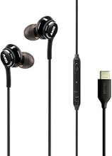 Load image into Gallery viewer, SAMSUNG AKG Earbuds for Galaxy S23 Ultra - Original USB Type C in-Ear Earbud Headphones with Remote &amp; Mic - Braided - Includes Velvet Pouch - Black
