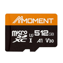 Load image into Gallery viewer, MMOMENT 512GB Micro SDXC Card, A1, V30, UHS-I, U3, Class 10 Compatible, Read Speed Up to 95 MB/s,Write Speed Up to 70MB/s, SD Adapter Included
