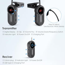 Load image into Gallery viewer, Wireless Saxophone Microphone System for Instruments: UHF Rechargeable Instruments Microphone Receiver and Transmitter - 160ft Range. Plug and Play - Clip-on Mics Suitable for Sax Trumpet, Trombone

