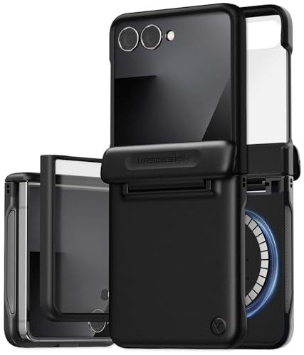 VRS DESIGN Terra Guard Modern for Galaxy Z Flip 7 5G Phone Case (2025), Magnetic Case with Built-in Screen Protector & Semi-Auto Hinge Protection (Matte Black)