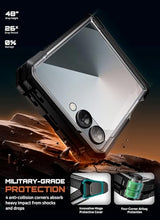 Load image into Gallery viewer, SUPCASE for Samsung Galaxy Z Flip 7 Case with Stand &amp; Front Screen Protector (Unicorn Beetle Grip), [Support MagSafe] [Hinge Protection] Full Body Military-Grade Translucent Back Phone Cover, Black
