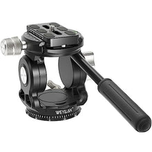 Load image into Gallery viewer, Tripod Head for Camera with Arca Swiss Quick Release Plate, WEYLLAN Fluid Head Tripod for DSLR Camera Canon Nikon Sony Camcorders, Metal Panoramic Video Tripod Fluid Head Pan Tilt, Max Load 17lbs/8kg
