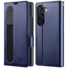 Load image into Gallery viewer, OCASE Compatible with Samsung Galaxy Z Fold7 Wallet Case with S Pen Holder, PU Leather Flip Folio Phone Cover with Card Slots, RFID Blocking, Kickstand &amp; Wrist Strap for Z Fold 7 2025, Blue
