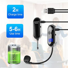 Load image into Gallery viewer, UHF Wireless Headset Microphone System: Mic Headset - LED Digital Display, Head Handheld Mic 2 in 1, Working Time 6H, 165 ft Range Mic for Voice Amplifier, Tour Guide, Teaching, Fitness, PA System
