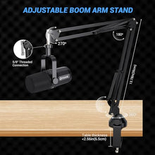 Load image into Gallery viewer, FDUCE XLR Dynamic Microphone for Vocal Recording, Podcasting, Gaming, Live Streaming&amp;Broadcasting, All Metal Cardioid Mic, Voice-Isolating Technology, with Boom arm SL40X+
