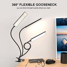 Load image into Gallery viewer, RAOYI LED Desk Lamp, 5W USB Clip on Light Eye-Caring Reading Clamp Table Lamp with 48 LEDs Flexible Gooseneck, 3 Color Modes and 14 Brightness Levels for Office Bedroom Study (Black)
