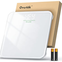 Load image into Gallery viewer, Ovutek Bathroom Scale for Body Weight, Highly Accurate Digital Weighing Machine for People, Upgraded Batteries Included, Compact Size, LED Display, Physician Scale with Sturdy Tempered Glass, 400lb
