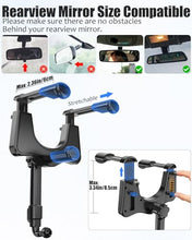 Load image into Gallery viewer, Wukanleng Tablet Holder for Car Rear View Mirror, Retractable Rearview Mirror Phone Mount, 360°Rotatable GPS Holder Stand Compatible with iPad Pro 12.9 Air Mini, Samsung Galaxy Z, 4-12.9" Devices
