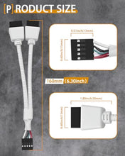 Load image into Gallery viewer, COMeap USB Header Splitter, Motherboard 9 Pin USB 2.0 to Dual 9 Pin Extension Header Cable for PC Computer Internal Motherboard USB Hub White (Pack of 2)
