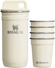 Load image into Gallery viewer, Stanley Adventure Nesting Shot Glass Set, 4 Stainless Steel Shot Glasses with Rugged Metal Travel Carry Case, Camping Gifts, Cream Gloss, 2oz
