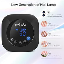 Load image into Gallery viewer, UV Light for Nails, Lavinda UV Nail Lamp 54W Rechargeable Nail Dryer Gel Polish Light with Large Touch Display, Professional Fast Curing Lamp with 4 Timer Setting Auto Sensor for Salon &amp; Home
