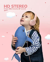 Load image into Gallery viewer, Kids Headphones with Microphone Foldable Stereo Tangle-Free 3.5mm Jack Wired Cord On-Ear Headset for Children/Teens/Boys/Girls/Smartphones/School/Kindle/Airplane Travel/Plane/Tablet (Pink)
