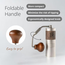 Load image into Gallery viewer, 1Zpresso Q Manual Coffee Grinder, Mini Slim Travel Sized, Stainless Steel Conical Burr, Numerical Adjustable Setting for Pour Over French Press Cold Brew
