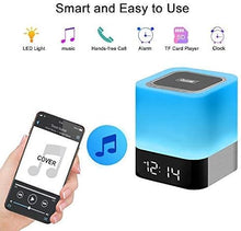 Load image into Gallery viewer, Night Light Bluetooth Speaker, Alarm Clock Bluetooth Speaker Touch Sensor Bedside Lamp MP3 Player, Dimmable Multi-Color Changing Bedside Lamp
