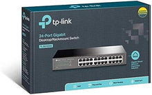 Load image into Gallery viewer, TP-Link 24 Port Gigabit Ethernet Switch Desktop/ Rackmount Plug &amp; Play Shielded Ports Sturdy Metal Fanless Quiet Traffic Optimization Unmanaged (TL-SG1024S)
