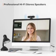 Load image into Gallery viewer, RayBit 5-in-1 Design 4K Webcam with Speaker and Microphone, Built-in Light, Privacy Cover, AI Auto-Framing Cam, Computer USB C Web Camera for PC, Desktop, Laptop, Mac, Streaming, Video Conference
