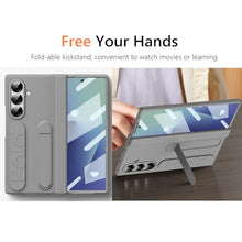 Load image into Gallery viewer, YQODSZ Wrist Strap for Samsung Galaxy Z Fold 7 Case, Finger Strap Full-Body Case with Kickstand Hinge Protection HD Screen Protector Raised Edge Protection Anti-Scratch Stand Cover for Z Fold 7 Grey
